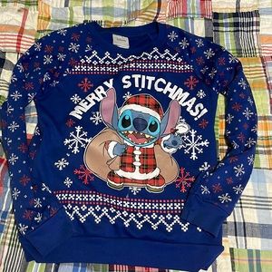 Women’s small Disney, Stitch light up ugly Christmas sweatshirt.